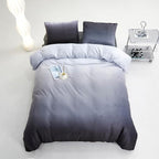 Gray White Gradient Comforter Set King Gray Velvet Bedding Comforter Modern Plain White and Deep Gray Gradient Soft Quilt Farmhouse Flannel Comforter Warm King Bed Comforter