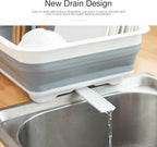 THANSTAR Collapsible Dish Drying Rack Portable Dinnerware Drainer Organizer for Kitchen RV Campers Travel Trailer Space Saving Kitchen Storage Tray