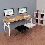 SogesGame 47 inches Computer Desk Folding Table Small Writing Desk Compact Desk Foldable Desk No Install Needed,Teak White,LP-AC5YW-120