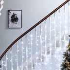 Lighting EVER 594 LED Curtain Lights Cool White, Hanging Fairy String Lights for Bedroom Wall, Indoor Outdoor Backdrop Lights for Wedding, Party, Patio Gazebo (20x10ft, 27 Strings, 9" Apart)