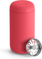 Fellow 12 oz Carter Move Travel Mug - Vacuum-Insulated Stainless Steel Travel Coffee Mug - Coffee Tumbler with Ceramic Interior and Splash Guard - Coral Crush