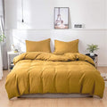 Mustard Yellow Comforter Sets Queen Pure Yellow Bedding Set 3 Pieces Women Men Ginger Yellow Comforter Sets Lightweight Durable Yellow Blanket Queen Bedding Set Breathable Bed Comforter Set
