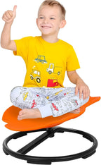Autism Kids Swivel Chair Sensory Products, Sit and Spin Spinning Chair Carousel Spin Sensory Chair, Kids Body Coordination Training,Sensory Toy Chair for Kids 2-10 Orange