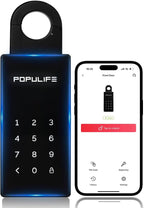 【Updated Version】 Populife Smart Key Lock Box for Outside, Wireless Lock Box for House Key, Hide a Key Outdoor, Electronic Digital Lockbox for Realtor Airbnb Smart Bluetooth Padlock, No WiFi Need