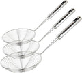 Swify Spider Strainer Set of 3 Asian Strainer Ladle Stainless Steel Wire Skimmer Spoon with Handle for Kitchen Frying Food, Pasta, Spaghetti, Noodle-30.5cm, 32cm, 35cm