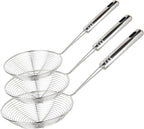 Swify Spider Strainer Set of 3 Asian Strainer Ladle Stainless Steel Wire Skimmer Spoon with Handle for Kitchen Frying Food, Pasta, Spaghetti, Noodle-30.5cm, 32cm, 35cm