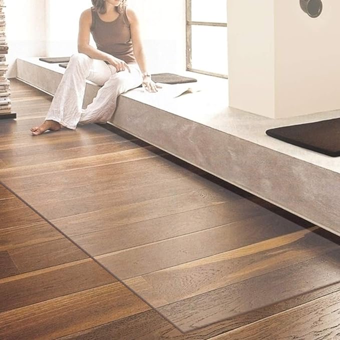 NECAUX Custom 20 x 57 Inch Frosted Table Cover Protector, 1.5mm Thick Plastic Waterproof Heavy Duty Table Pad Desk Mat Protector for Coffee Table, Writing Desk, Sofa Table, Media Stand, Countertop