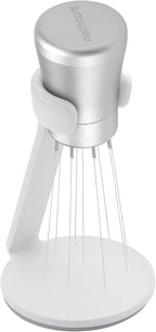 Normcore WDT Tool V2.1 with Stand, 9 Prong 0.23mm Espresso Distribution Tool, Weiss Distribution Technique, Magnetic Coffee Stirrer with 16 Extra Needles, Silver