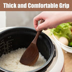 Black Walnut Wooden Cooking Spoons Set - 1 Flat + 1 Angled Rice Scooper, Durable & Eco-Friendly for Cooking & Serving - Perfect for Kitchen Enthusiasts and Gourmet Lovers