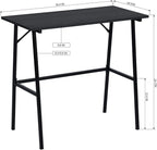 FurnitureR Home Office Computer Desk, Compact Writing Desk Study Desk with Metal Frame for Apartment, Dorm, Bedroom, Small Space (39.4 Inch, Black)