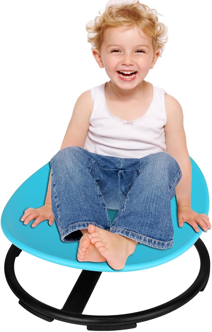 Kids Sensory Swivel Chair, Autism Spinning Chair for Kids Sensory, Sensory Toy Chair, Training Body Coordination, No Assembly Required (Blue)