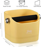 Espresso Knock Box - Bincoo Espresso Machine Knock Box/Espresso Grounds Knock Box, Barista Style Coffee Knock Box for Grounds with Removable Shock-Absorbent Knock Bar and Anti-Slip Base. (yellow)