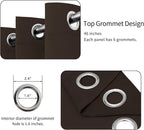 Easy-Going Blackout Curtains for Bedroom, Solid Thermal Insulated Grommet and Noise Reduction Window Drapes, Room Darkening Curtains for Living Room, 2 Panels(46x84 in, Dark Brown)