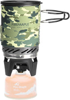 Fire-Maple Fixed Star 1 Backpacking and Camping Stove System, Camo 18oz | 30% Faster Boil with HX Base, Piezo Ignition, Compact & Durable, All-in-One Pot, Compatible with Most Canisters, Portable