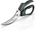 Poultry Shears，Heavy Duty Kitchen Shears with Anti-Slip Handle & Safety Lock，for Meat, Chicken, Bone, Turkey, Fish，Spring-Loaded, Dishwasher Safe