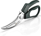 Poultry Shears，Heavy Duty Kitchen Shears with Anti-Slip Handle & Safety Lock，for Meat, Chicken, Bone, Turkey, Fish，Spring-Loaded, Dishwasher Safe