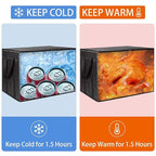 1-Pack Insulated Food Delivery Bag with Hard Bottom, 3X-Large, Black | Commercial Food Warmers for Delivery Drivers, Reusable Grocery Shopping Cooler/Hot Bags, Tote for Picnic/Travel, Heavy Duty