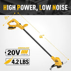 Cordless String Trimmer and Edger, 10 Inch 20V Weed Wacker Battery Operated Lawn Edger with 8 Pcs Replace Spool Trimmer Lines - 1 Batteries & Charger Included (10-inch)