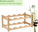 Wine Rack 8 Bottle 2-Tier Eco-Friendly Bamboo Wine Storage Easy-Assembly Space-Saving for Wine Lovers,Kitchen Wine Organizer for Countertop,Pantry, Home,Room Decor,Bar