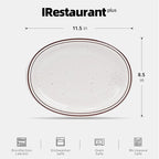 Stoneware Narrow Rim Commercial Grade Dinnerware (Brown Speckle, Platter 11.5" x 8.5")
