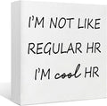 Funny Desk Decor Home Office Decor for Women I’m Not like Regular Hr I’m Cool Hr Human Resources Office Decor Wooden Signs Office Shelf Decor Desk Accessories Funny Office Gifts Funny Signs (5x5inch)