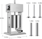 LEEVOT Electric Sausage Stuffer Maker, Vertical Electric Stuffer 11 Adjustable Speed Stainless Steel Commercial Sausage Filler Meat Stuffers with 5 Stuffing Tubes, Home & Commercial (22Lb/10L)