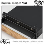 Handle Drawer Knock Box, Stainless Steel Detachable Coffee Stick Tapping Container, Shock-Absorbing And Durable Barista Style Tapping Box, Detachable Tapping Stick, Wooden Handle (Black)