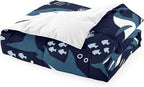 Shark Comforter Set for Bedroom - 3Pcs Boys Shark Bedding Set for Bedroom Cute Cartoon Shark Comforter Set for Kids Sea Animals Theme Boys Room Decor with 1 Comforter + 2 Pillowcases, Queen Size