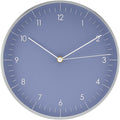 LUUK LIFESTYLE Minimalist Wall Clock with Silent Movement, no Ticking, Modern Design, Kitchen Clock, Decoration and Gift idea, in Blue and Silver