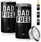 SANDJEST 4-in-1 Tumbler Gifts for Dad from Daughter Son - 12oz Dad Fuel Can Cooler Tumblers Travel Mug Cup - Stainless Steel Insulated Cans Coozie Christmas, Birthday, Father's Day Gift for Daddy