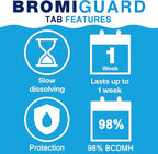 Pack of 2 | BROMIGUARD Bromine Tablets 1 Inch 4 Lbs for Spa Hot Tub Chemical Sanitizer Bromine Tabs | Long-Lasting 1" Brominating Tablets for Pools | Less Chlorine Odor Total 8 Pounds