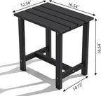 OTSUN Outdoor Side Table, End Table for Adirondack Chair, 18" Patio Table for Porch, Yard, Weather Resistant, Black