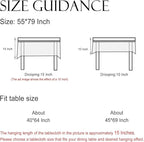 ISAENNE Designer Chinoiserie Linen Floral Table Cloth for Rectangle Table,White Wrinkle Resistant Tablecloth,Elegant Decor Tablecloths for Dining Thanksgiving Kitchen Party,55"*79"-Daffy