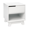 Babyletto Hudson Nightstand with USB Port in White, 1 Drawer and Storage Cubby