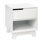 Babyletto Hudson Nightstand with USB Port in White, 1 Drawer and Storage Cubby