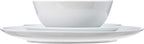 Amazon Basics Dinnerware Set, Microwave and Dishwasher Safe, Service for 6, 18-Piece Complete Kitchen, Plates, Dishes, Bowls, White Porcelain Coupe