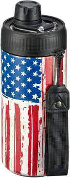 4 In 1 Beer Can Cooler Bottle Holder with Drinking Spout Lid for 12oz Regular, Slim Skinny Cans and Thermal Bottles,Sealed Insulated Double Wall Vacuum Stainless Steel Can Keeps Your Drinks Cold