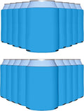 PartyPrints 100 Pack Robins Egg Blue Blank Can Cooler Sleeves, Customizable Bulk Insulated Foam Beer, Collapsible Plain Drink Holder, Cold Soda Insulator, 12oz Regular, 16oz Tall Cans