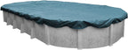 Pool Mate 18 x 24 ft Deluxe Blue Winter Oval Pool Cover for Above Ground Pools, 4 ft Overlap (22 x 28 ft Cover Size), Solid 10 x 10 Scrim, 2.91 oz/yd2, 12-Year Warranty, Style: 581824-4A