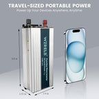 WZRELB 1000W Pure Sine Wave Inverter 24V DC to 110V 120V AC Power Converter with LED Display, Off-Grid Portable Power Inverter with 2 AC Outlets for Home, RV, Truck, Camping