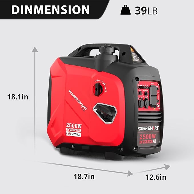PowerSmart 2500-Watt Portable Inverter Generator with Quiet Technology and CO Protect