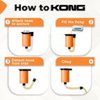 The Kong 2.0 - A Portable Can or Bottle Cooler/Cup With A Detachable, Expandable, Hose To Funnel Your Drink (Orange)
