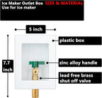 (1 Pack) Lidertik 1/2 NPT inch Thread or Sweat Pre-Assembled Ice Maker Outlet Box Valve 1/4 inch Recessed Refrigerator Water Line Wall Box with Shut Off Valve LI-ZBQH-510