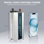 WZRELB 600W Pure Sine Wave Inverter 12V DC to 110V 120V AC Power Converter with LED Display, Off-Grid Portable Power Inverter with 2 AC Outlets for Home, RV, Truck, Camping