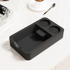 Silicone Espresso Knock Box & Tamping Station | 3 in 1 Coffee Grounds Organizer Large Capacity Barista Accessory, Fit 51/53/58mm Tamper Distributor