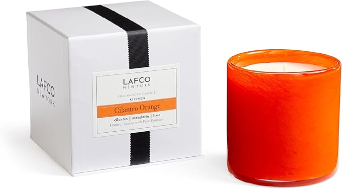 LAFCO New York Signature Candle, Cilantro Orange - 15.5 oz - 90-Hour Burn Time - Reusable, Hand Blown Glass Vessel - Made in The USA