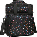 GLENKEY Expandable Lunch Box Cooler Bag - Insulated Soft Lunch Bag for Men Women - Large Lunchbox for Adults Work Camping Outdoor Travel Polka Dots 16L