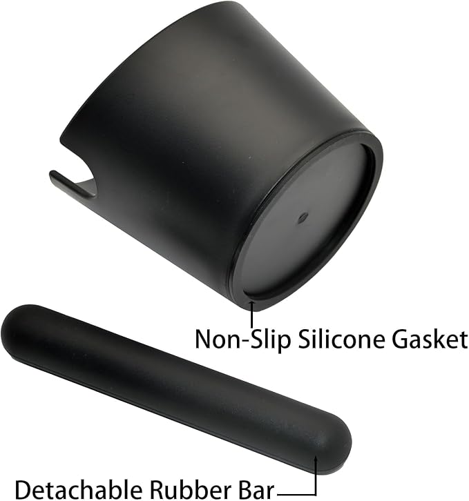 IAOSEN 5 inch Coffee Knock Box Espresso Knock Box with a longer detachable Knocking Rod Shock-Absorbent Durable Non-Slip Base Espresso Machine Accessories Espresso Dump Bin for Home/Office