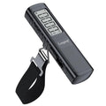 Battery-Free Digital Luggage Scale, 110lbs/50kg Portable Handheld Hanging Scale for Luggages, Suitcases, Backpacks & Bags, Easy Weighing for Travel, No Need Batteries (Black)