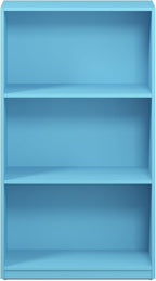 FURINNO Basic 3-Tier Bookcase Storage Shelves, Light Blue